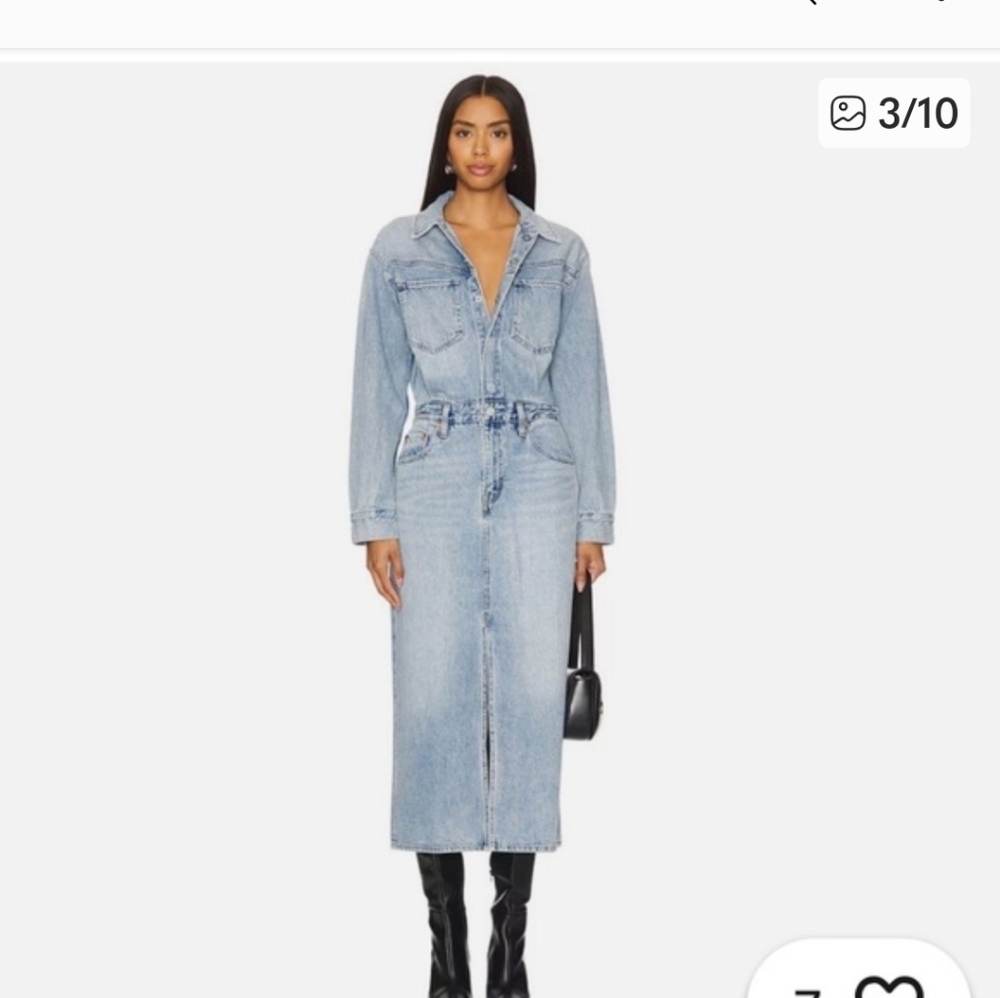 Levi's Light Blue Denim Maxi Dress - Picture 6 of 9